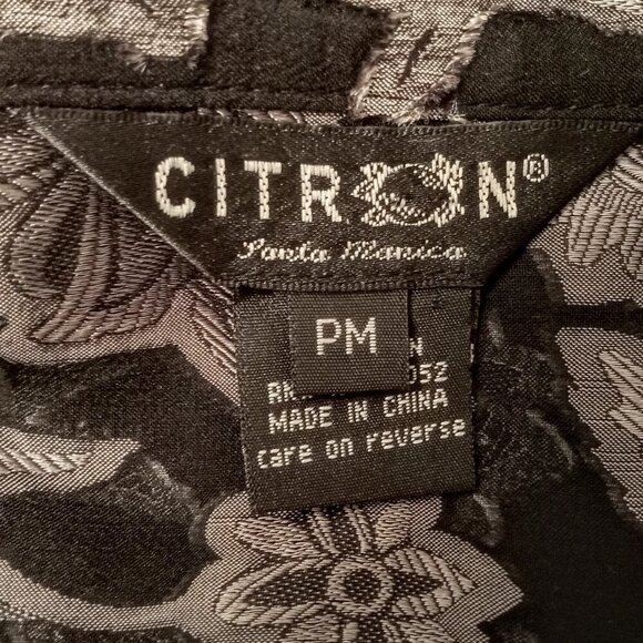 Citron Santa Monica Sheer Silk Burnout Floral Blouse - Picture 3 of 5